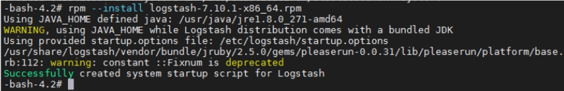Installation of Logstash from command-line